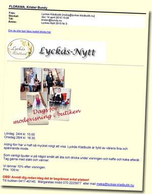 Lyck&aring;s Kl&auml;dbutik et exempel p&aring; e-maknadsf&ouml;ring